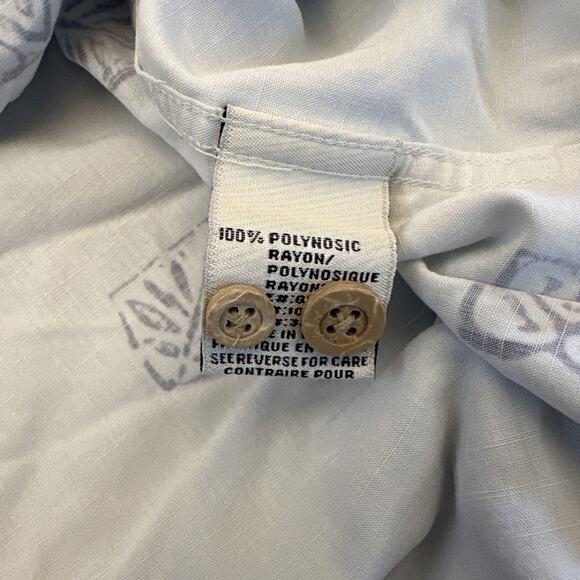 Quiksilver Silver Edition Shirt Men Large Blue Island Coastal Button Front - Picture 5 of 13